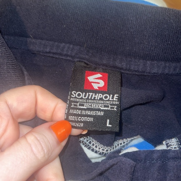 South Pole men’s short sleeve striped polo shirt. Large. 100% cotton. - Picture 7 of 8